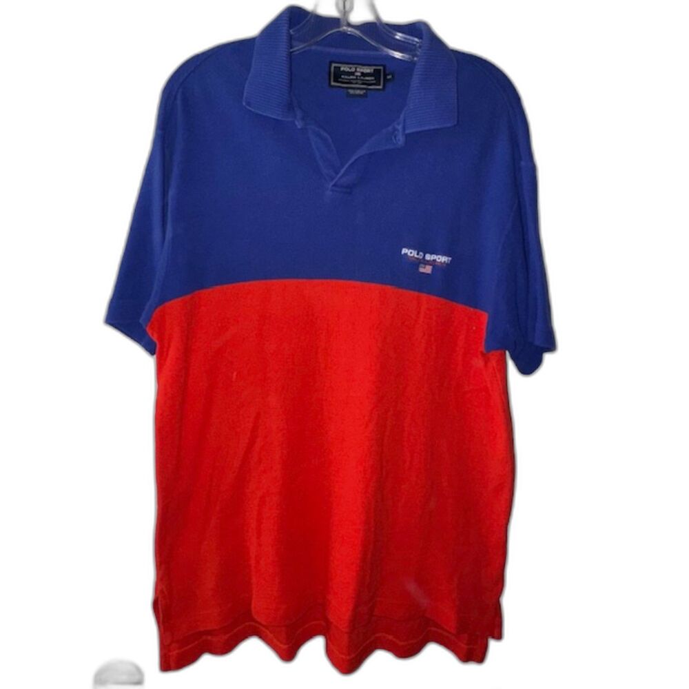 Vintage Polo Sport Ralph Lauren Shirt Men's Medium Red/Blue